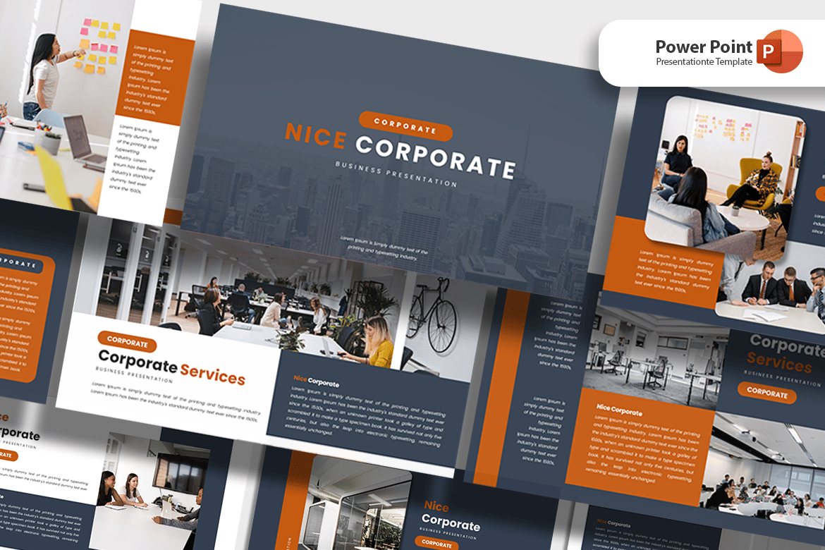 Template Powerpoint Presentasi Korporat Menarik dan Profesional
