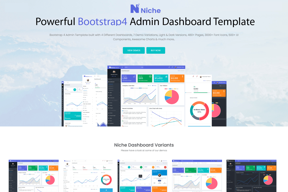 Niche - Template Dashboard dan Admin Bootstrap 4 yang Modern
