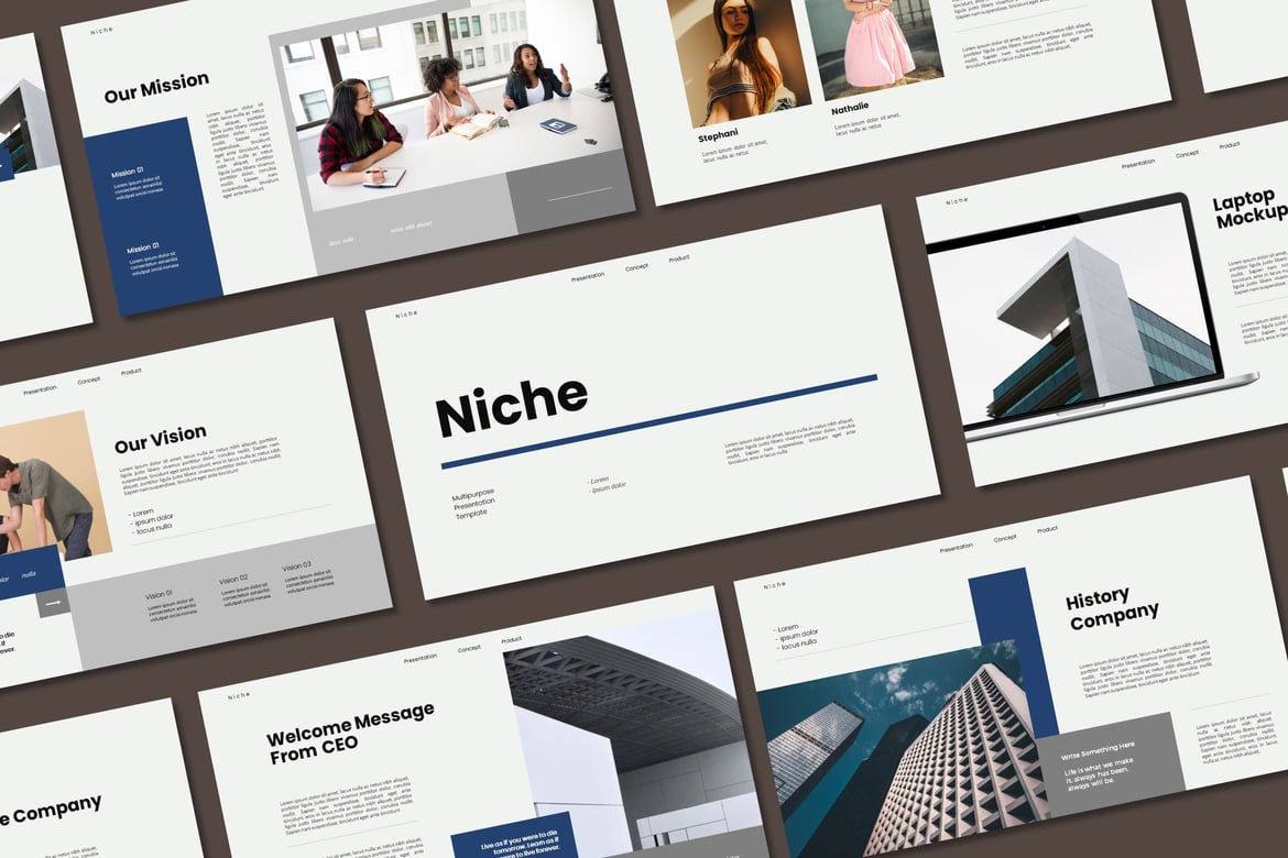 Template PowerPoint Niche yang Modern dan Minimalis