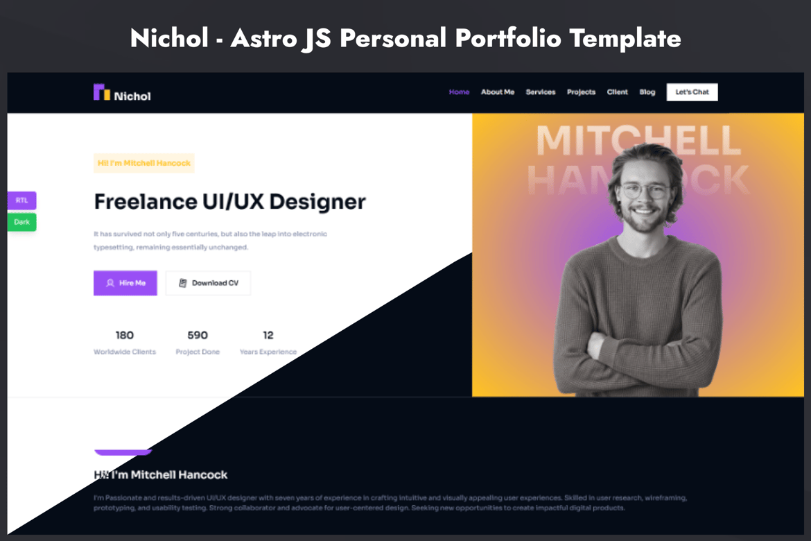 Nichol - Template Web Portofolio Pribadi yang Menakjubkan
