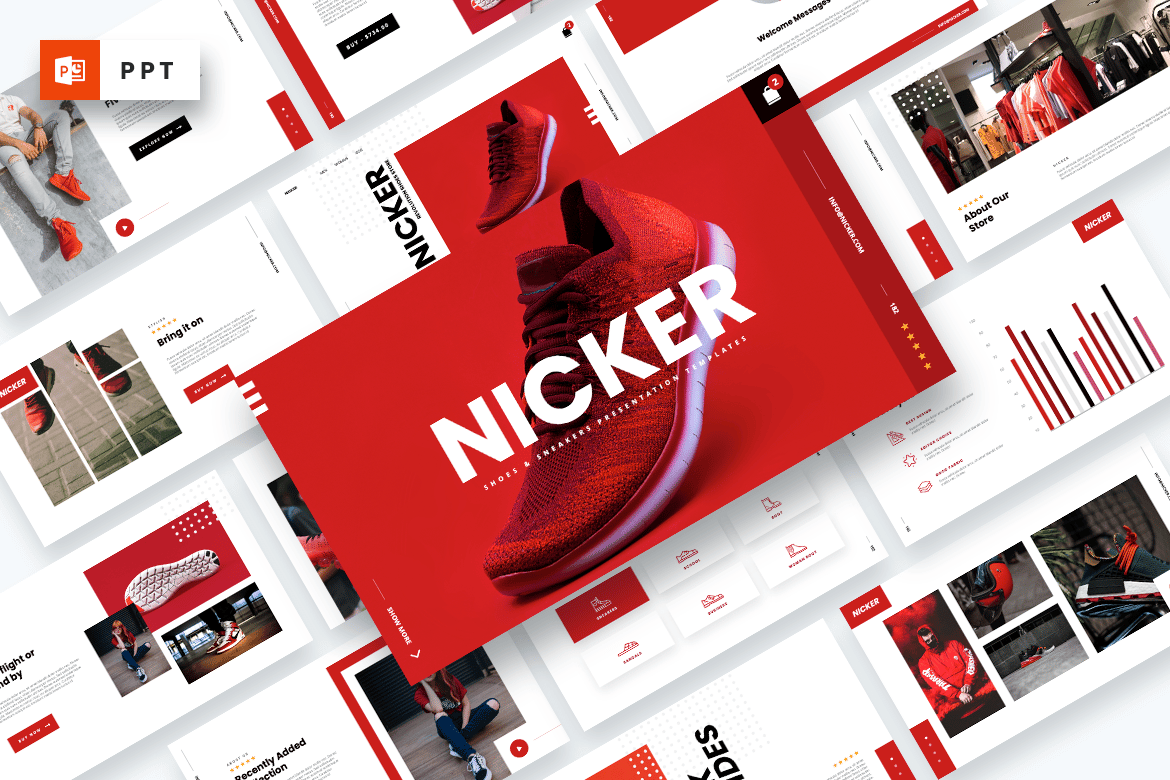 Template Presentasi Nicker - Sepatu & Sneakers Modern