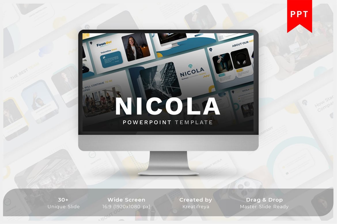 Template PowerPoint Kreatif Nicola untuk Bisnis Anda