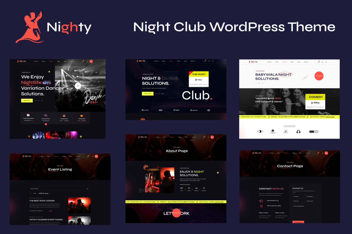 Tema WordPress Malam Club dan Festival - Nighty