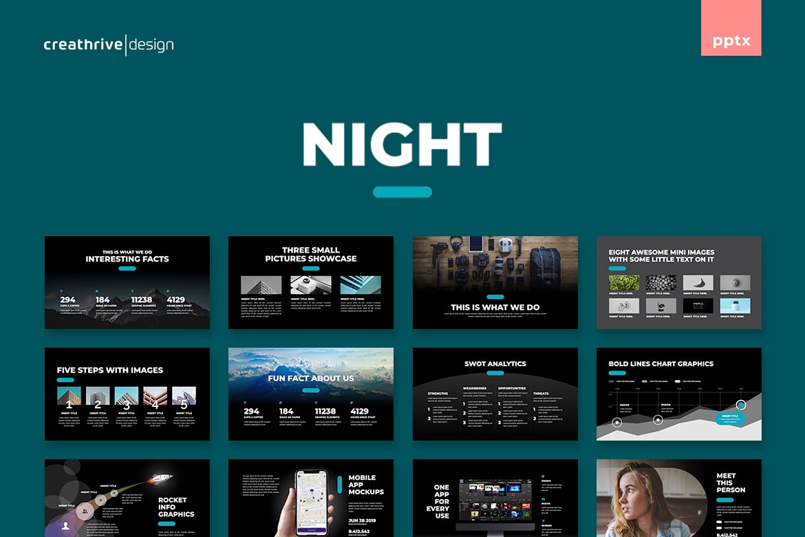 Template PowerPoint Malam yang Menarik dan Profesional