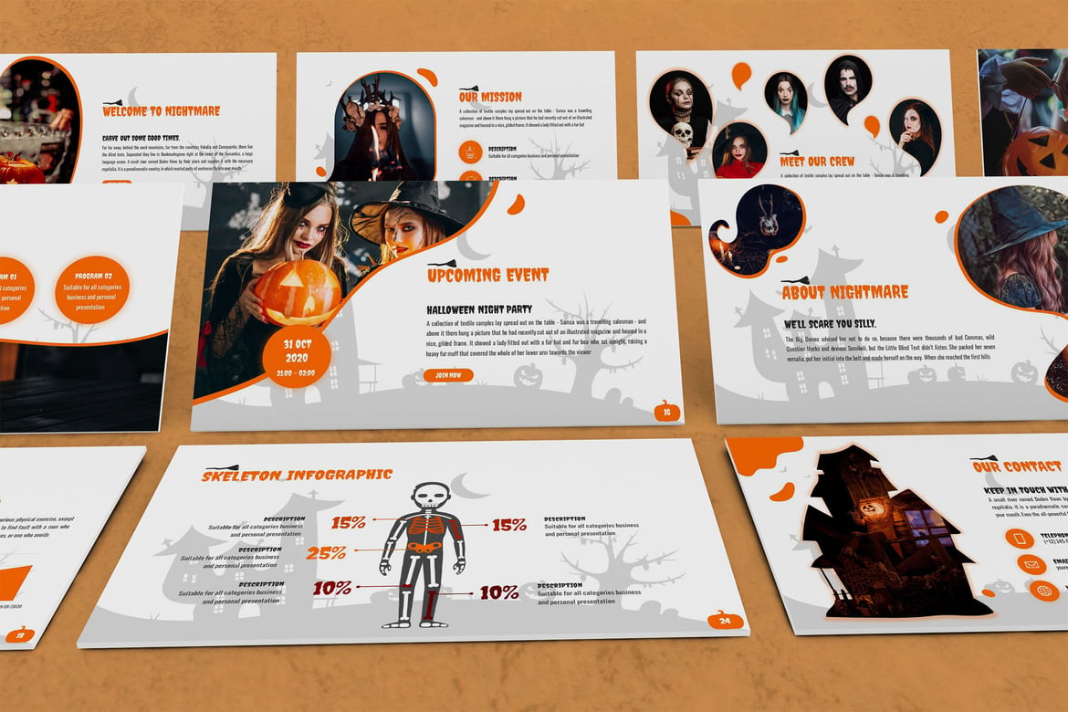Template Powerpoint Menyeramkan - Nightmare yang Unik dan Menarik