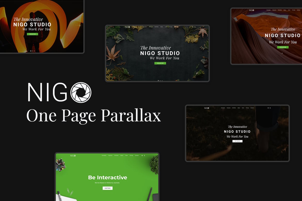 Nigo - Template Website Parallax Satu Halaman yang Kreatif dan Multiguna