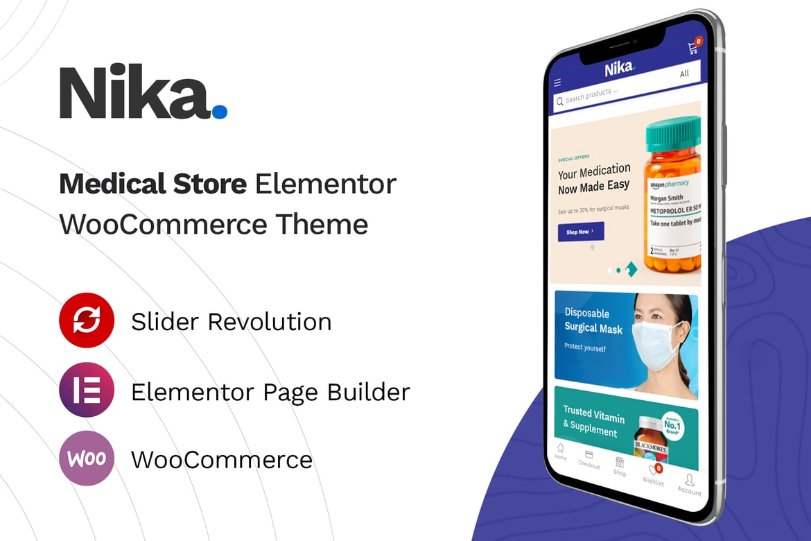 Nika - Tema WordPress WooCommerce untuk Toko Medis yang Modern dan Fungsional