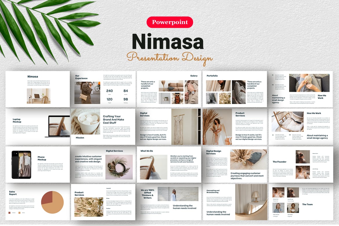 Nimasa - Template Presentasi Produk PowerPoint Modern dan Elegan