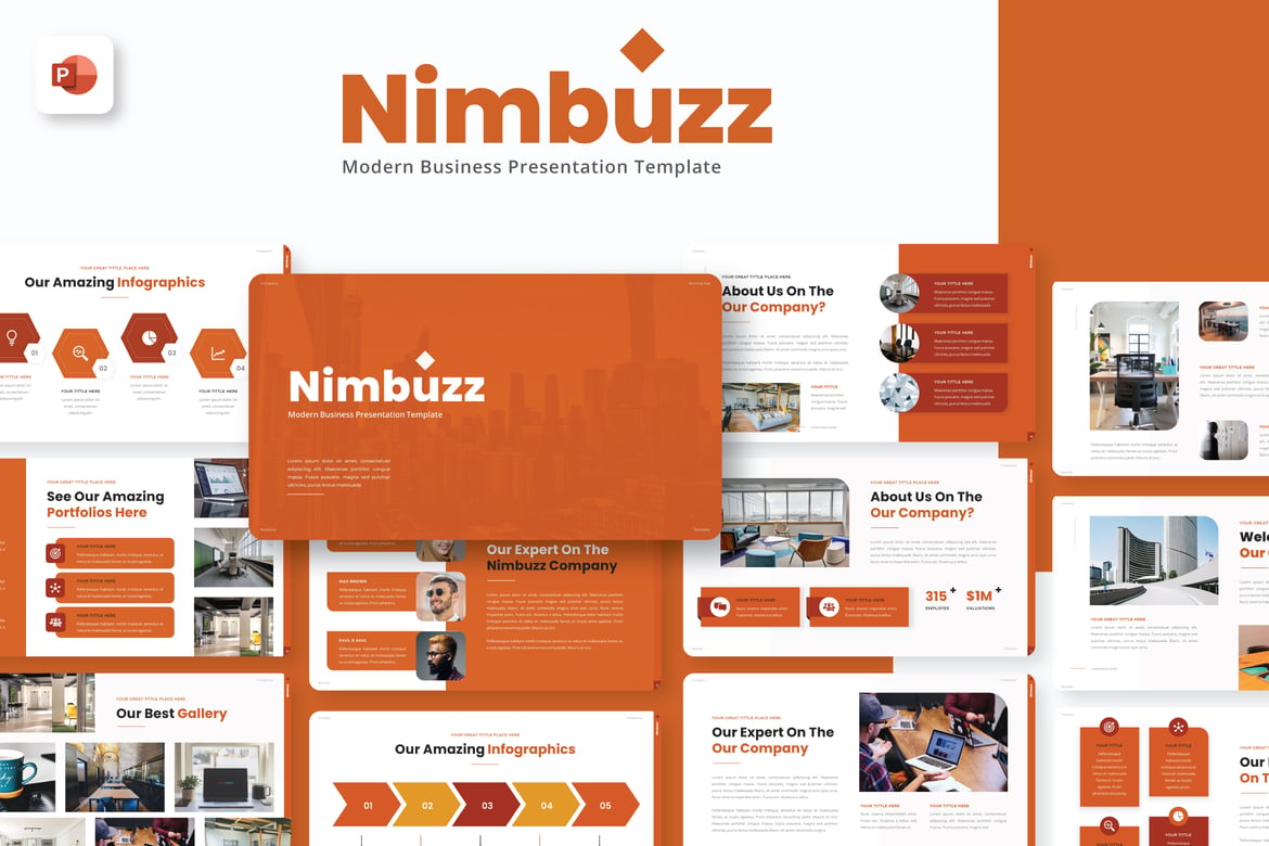 Template PowerPoint Nimbuzz Business yang Menarik dan Profesional