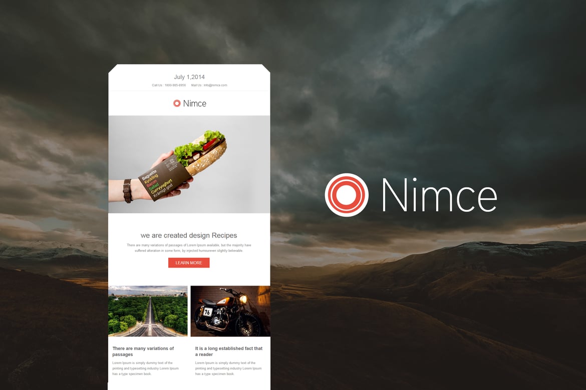Nimce - Template Email Responsif dan Modern