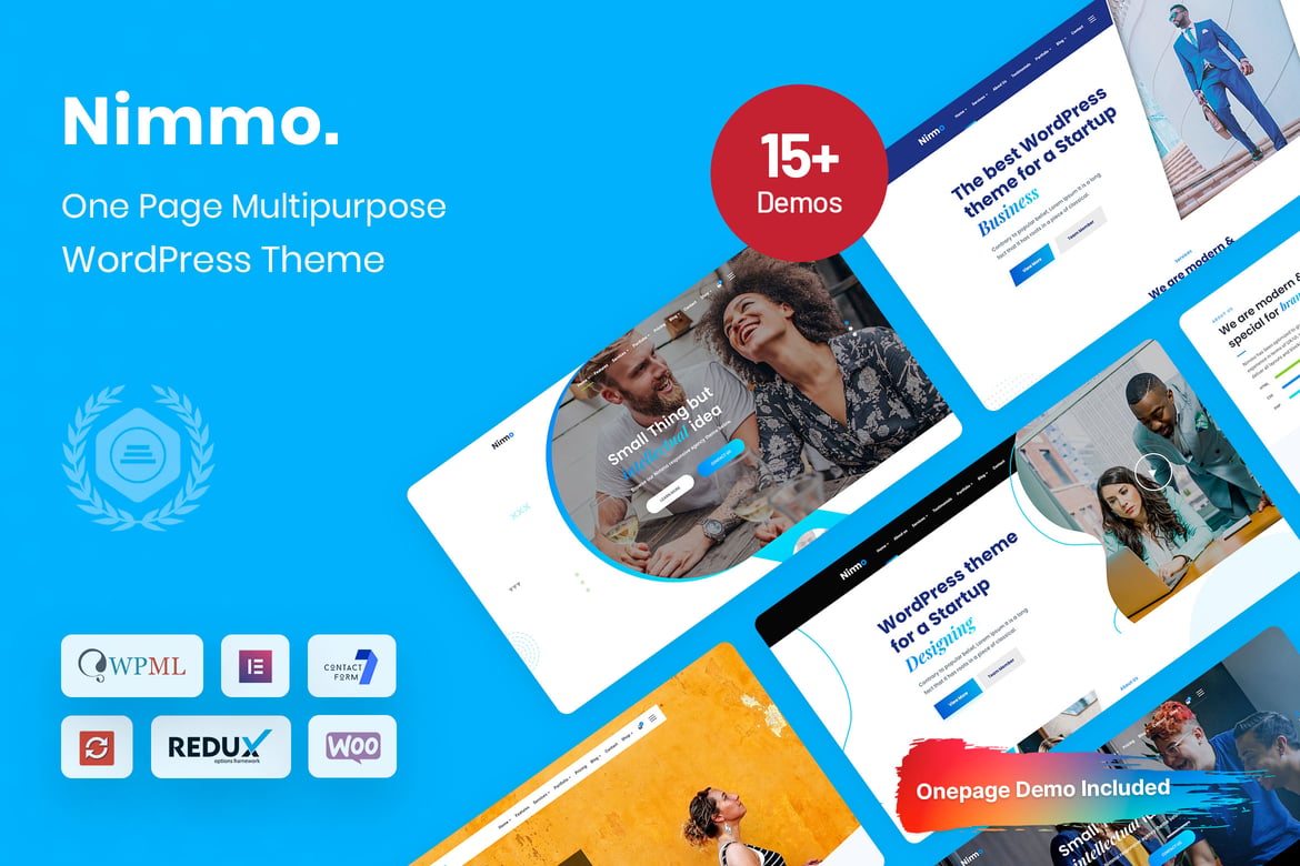 Nimmo - Tema WordPress Satu Halaman yang Kreatif dan Modern