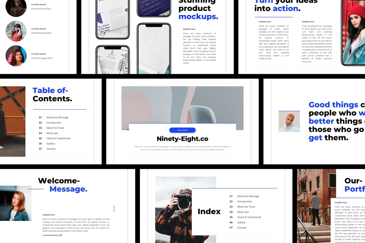 Template PowerPoint Ninety-Eight yang Menarik dan Profesional
