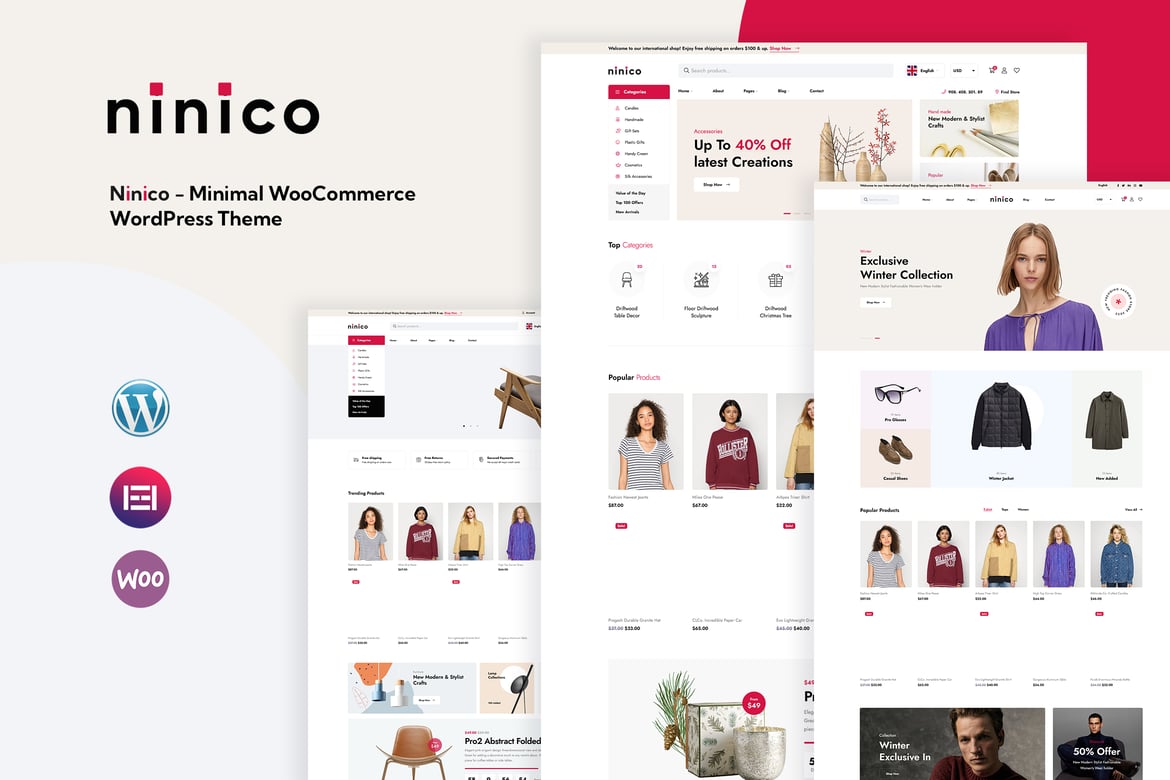 Ninico - Tema WordPress WooCommerce Minimalis dan Elegan