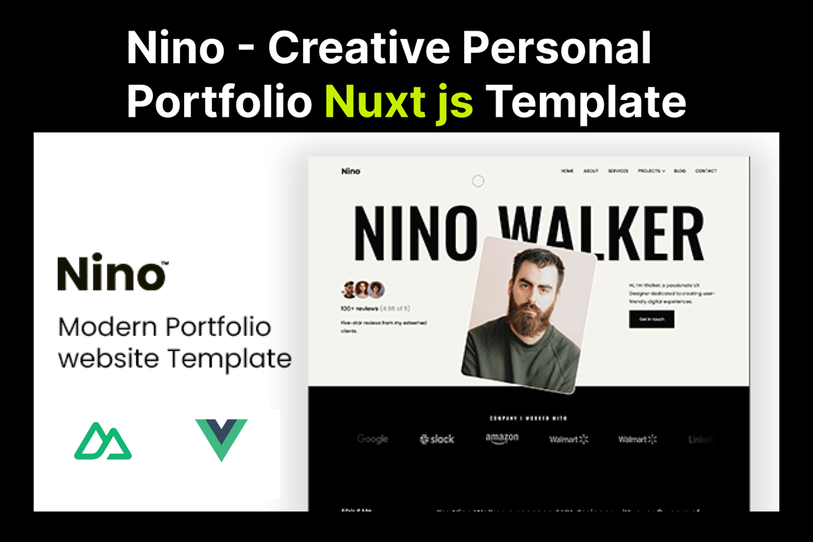 Nino - Template Website Portofolio Modern untuk Nuxt JS
