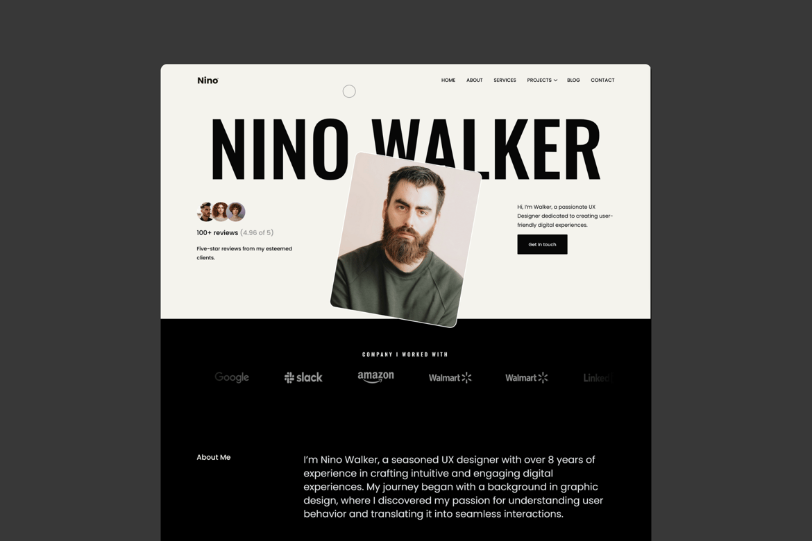 Nino - Template Website Portofolio Modern dan Profesional