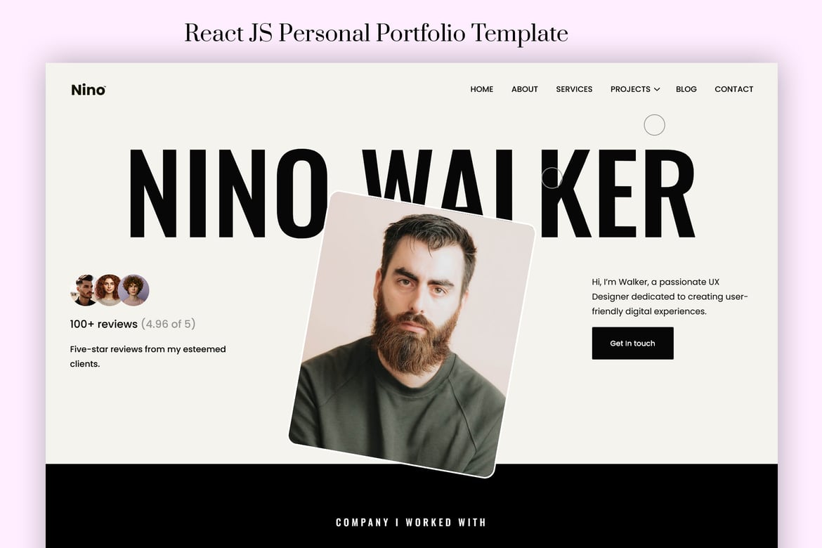 Nino - Template Website Portofolio Pribadi Menggunakan React JS