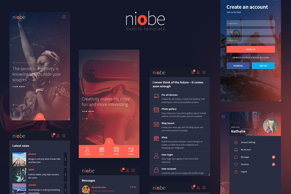 Template Website Mobile Niobe - Solusi Kreatif untuk Proyek Anda