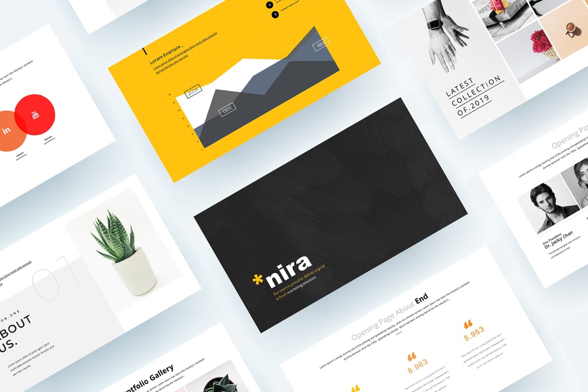 Template Presentasi PowerPoint Nira yang Elegan dan Profesional