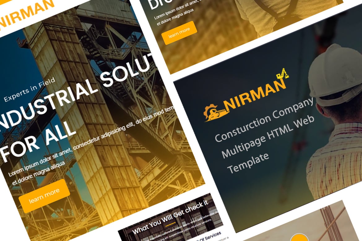 Nirman - Template Website Konstruksi Modern dan Kreatif