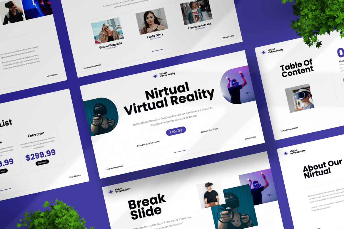 Template Powerpoint Realitas Virtual Nirtual yang Modern dan Kreatif