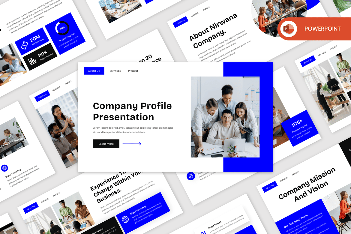 Template Presentasi Profil Perusahaan Nirwana yang Menarik