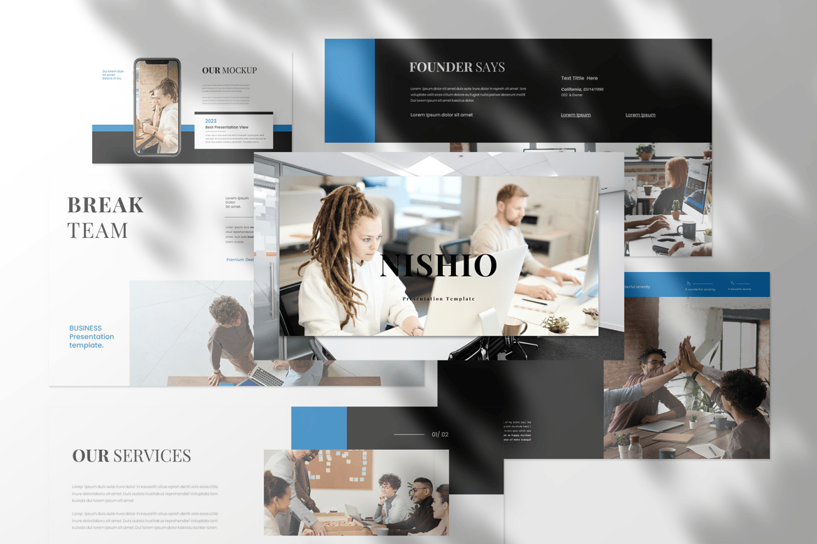 Template Presentasi PowerPoint Nishio untuk Bisnis yang Profesional dan Menarik