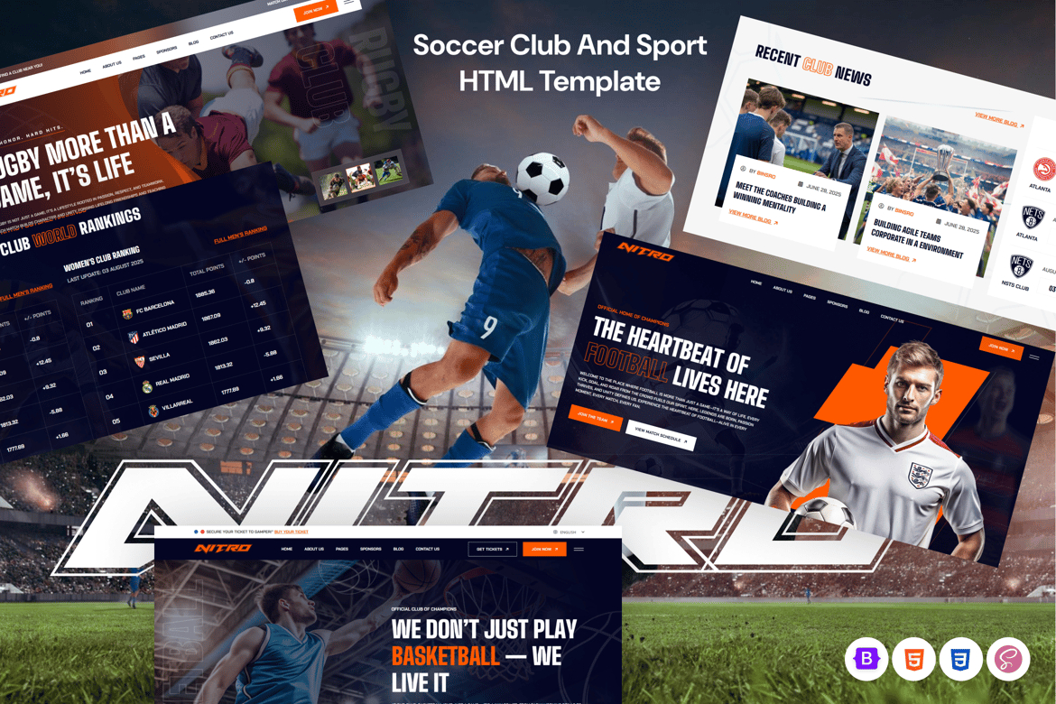 Nitro – Template Website Sepak Bola dan Olahraga Modern