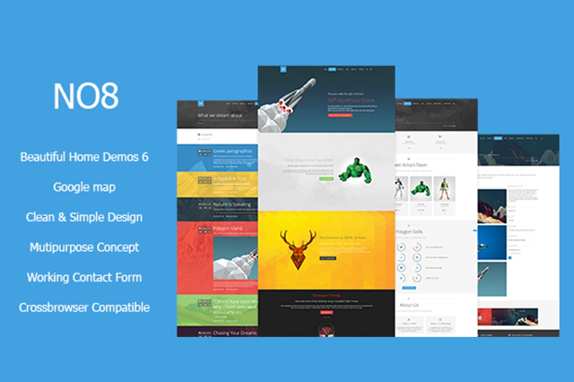 Template Website NO8 - Tema Portofolio Kreatif untuk Semua Bisnis
