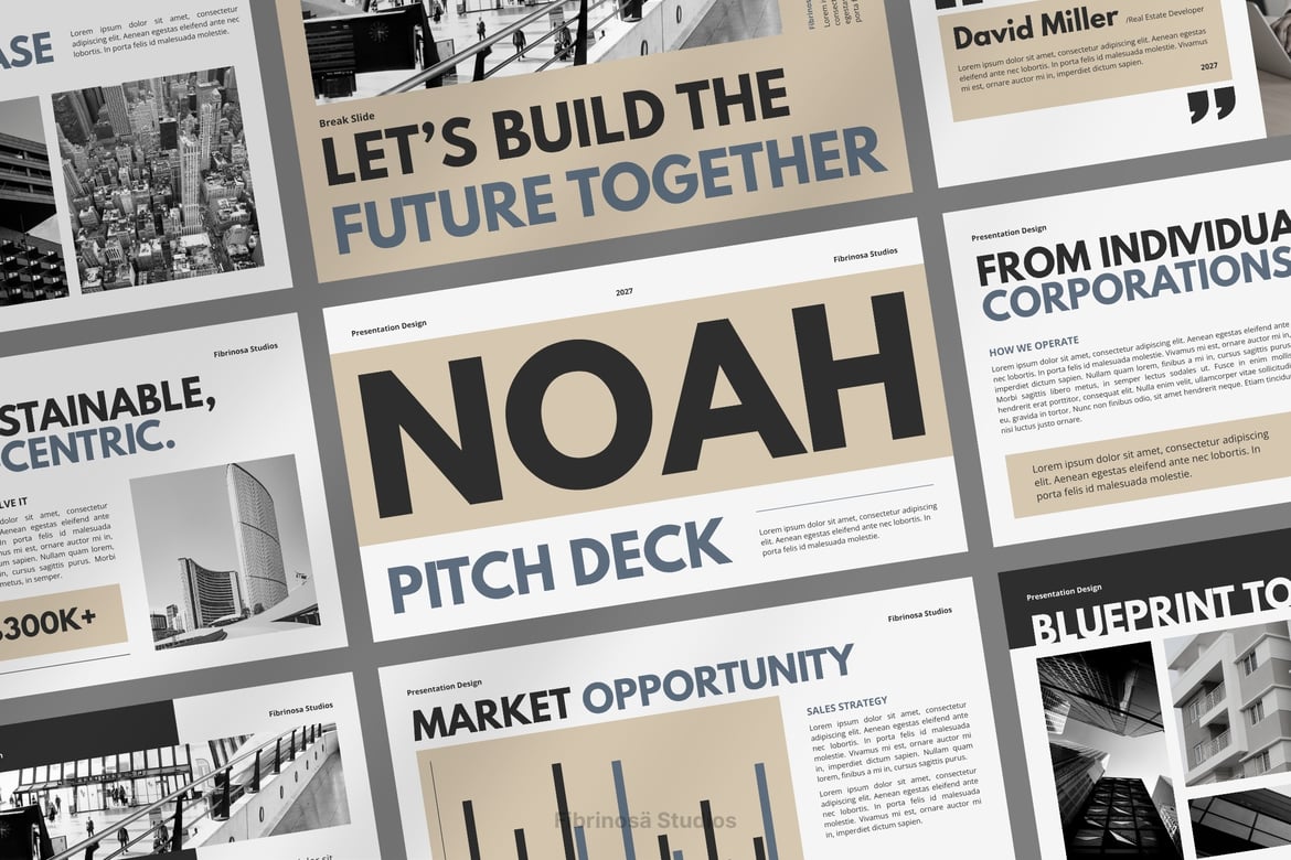 Template Presentasi PowerPoint Noah untuk Pitch Deck