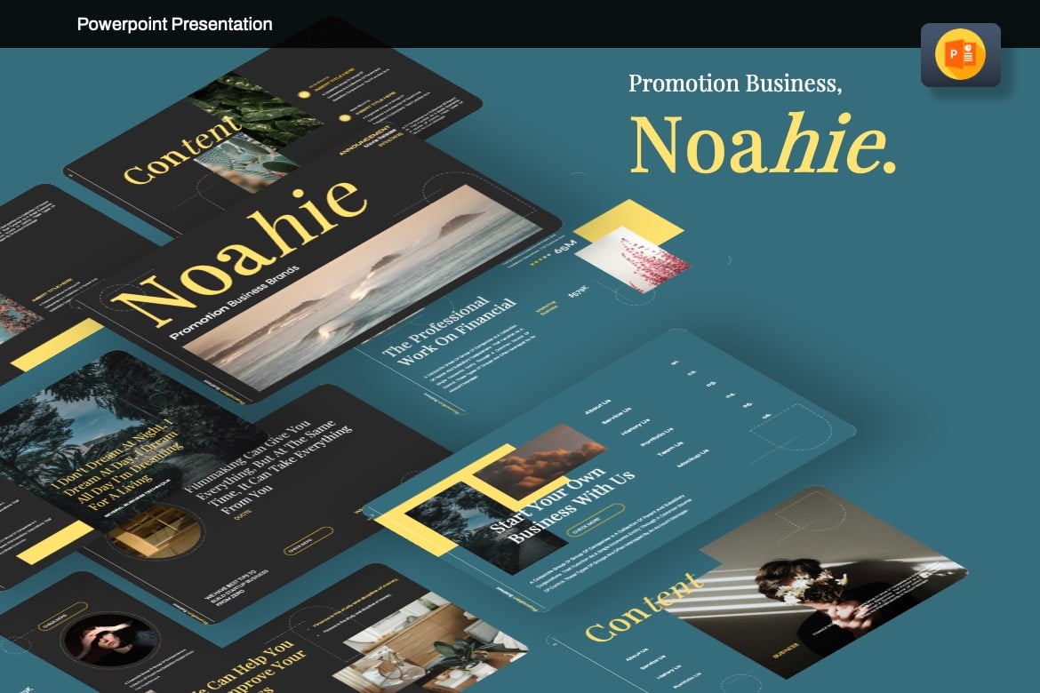 Noahie - Template Presentasi PowerPoint Bisnis yang Menarik