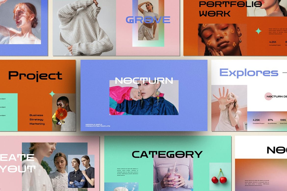 Template Presentasi PowerPoint Modern Nocturn yang Serbaguna