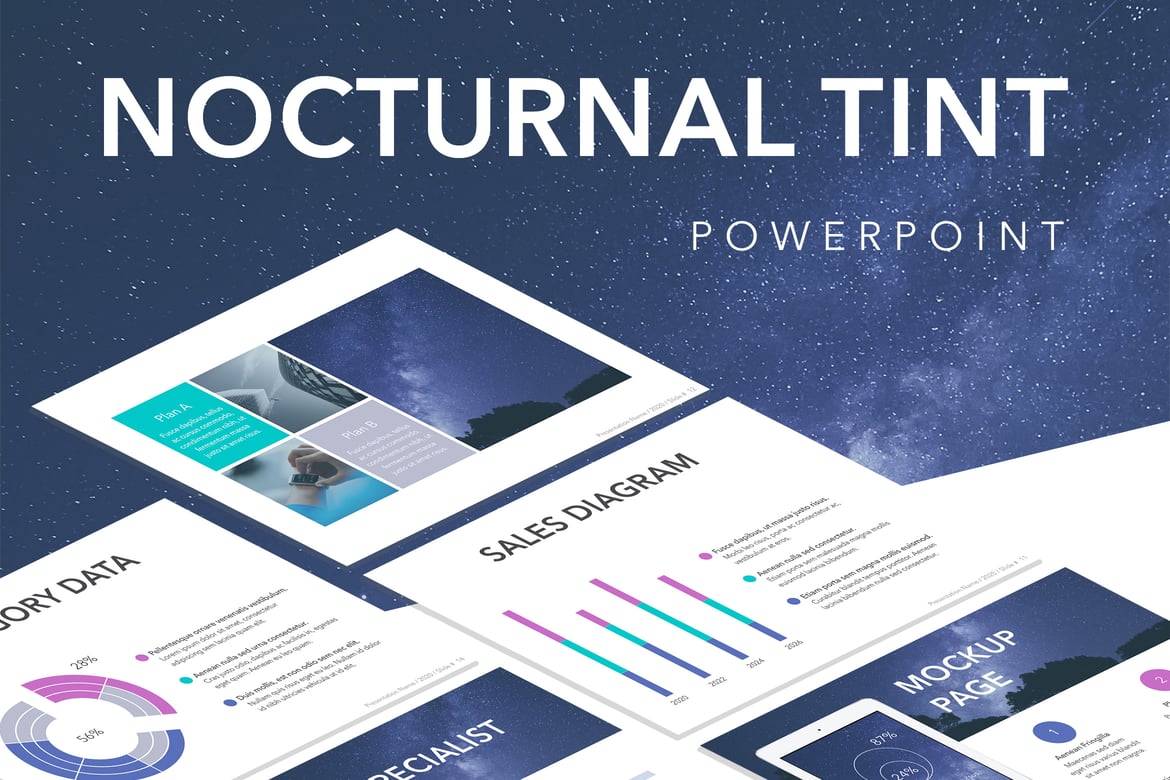 Template PowerPoint Nocturnal Tint untuk Presentasi Profesional