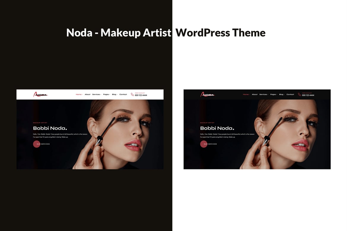 Noda - Tema WordPress Profesional untuk Makeup Artist dan Influencer