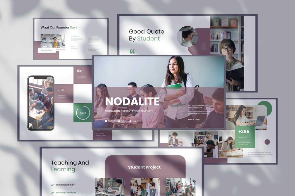 Nodalite - Template PowerPoint Presentasi Pendidikan yang Menarik