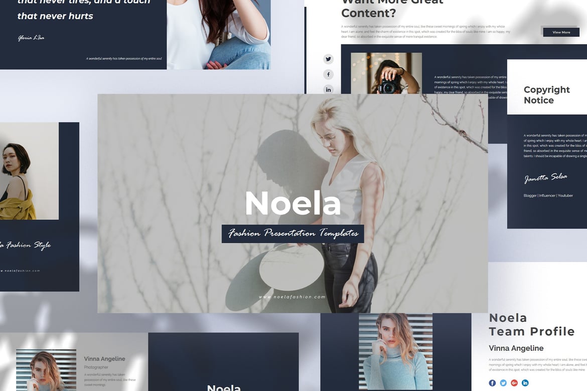 Template PowerPoint Fashion Noela - Desain Minimalis dan Stylish