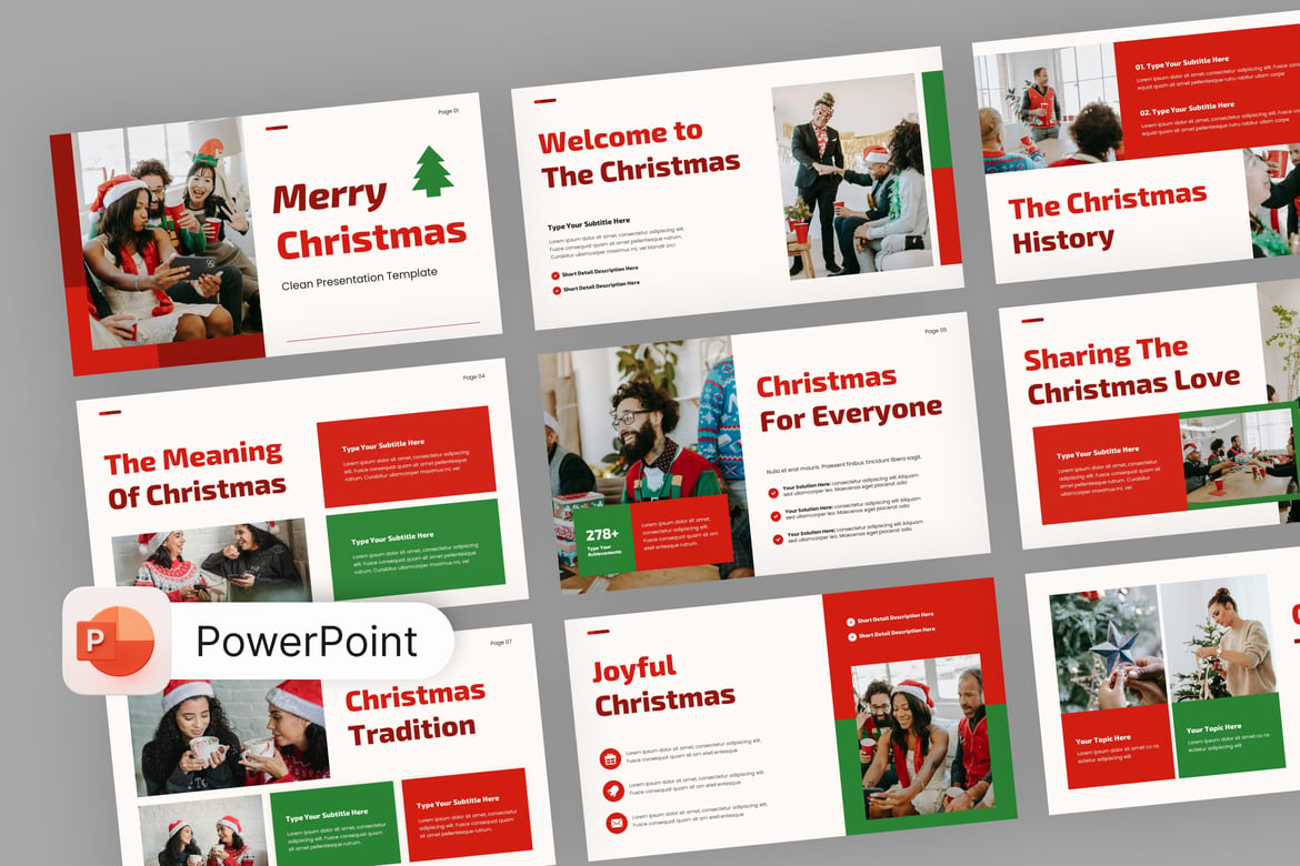 Template Presentasi Natal Noelvia yang Ceria dan Menarik