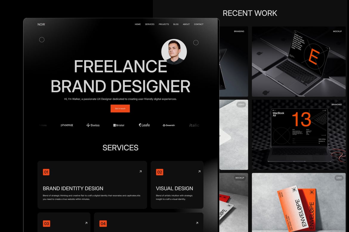 Noir - Template Website Portofolio Kreatif yang Menawan