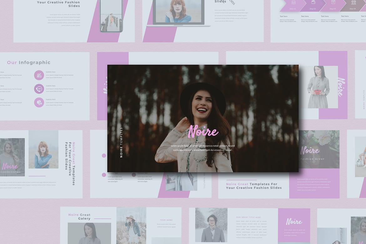 Template PowerPoint Noire: Presentasi Profesional dengan Desain Minimalis