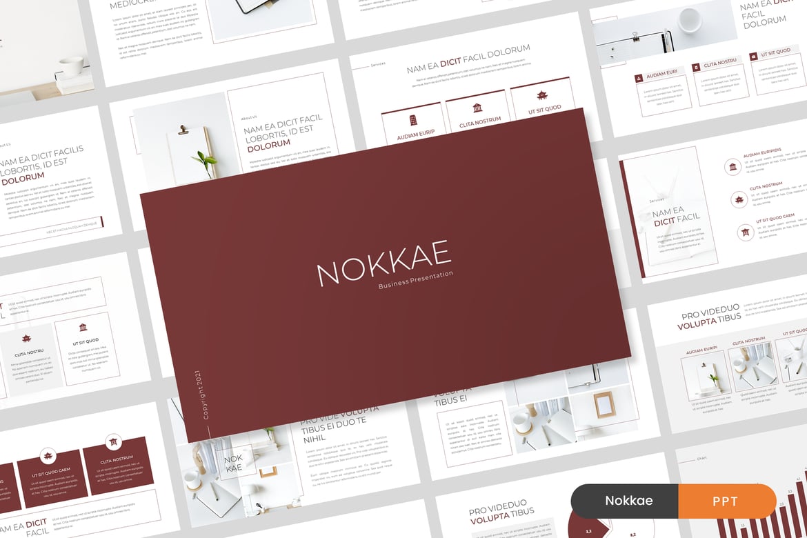 Template Presentasi Kreatif Nokkae untuk PowerPoint