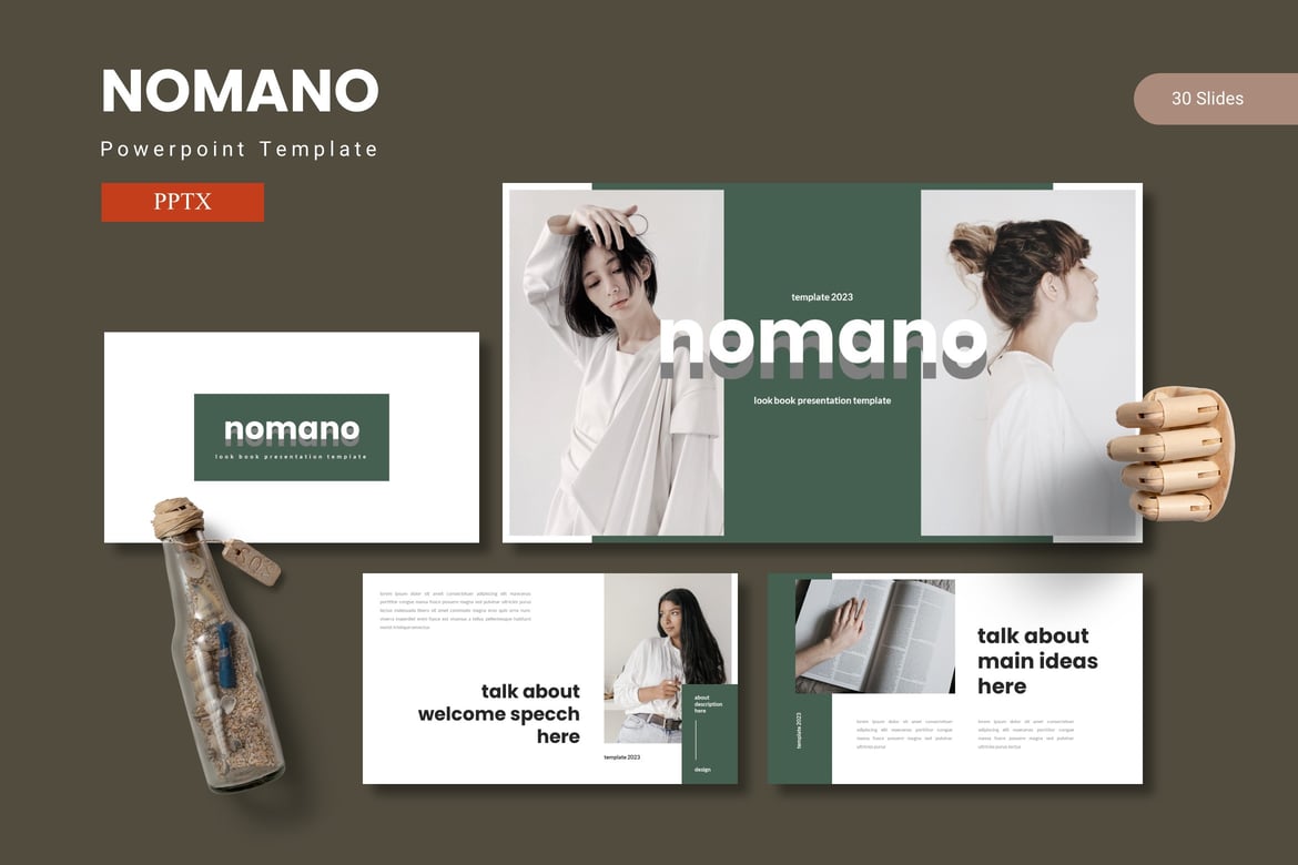 Template Presentasi PowerPoint Nomano yang Menawan