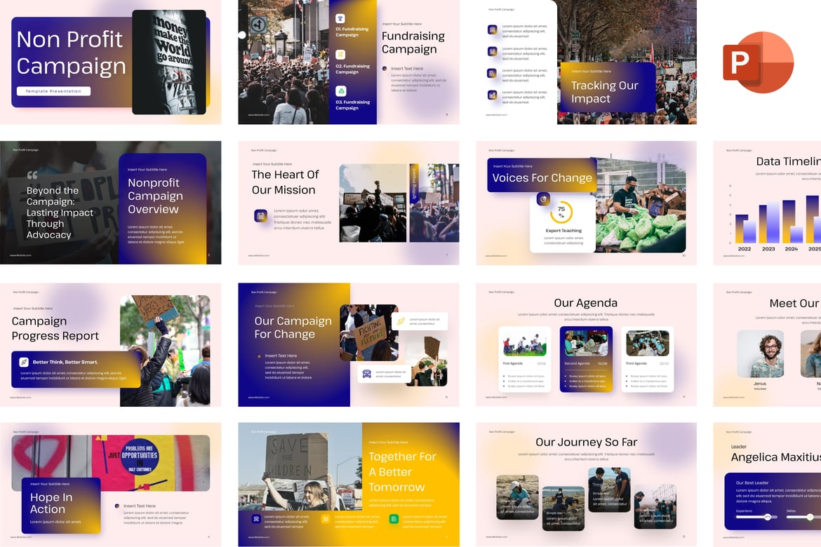 Template Presentasi PowerPoint Kampanye Non-Profit yang Menarik