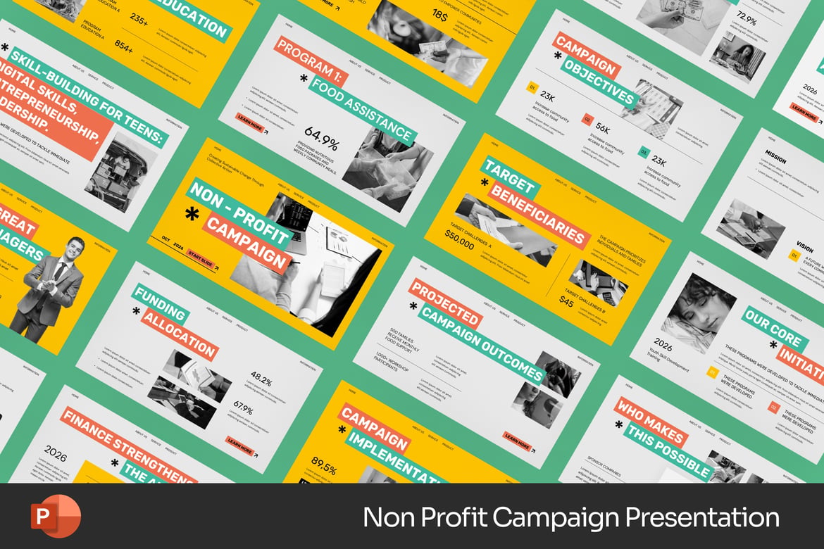 Template Presentasi PowerPoint untuk Kampanye Non-Profit yang Efektif