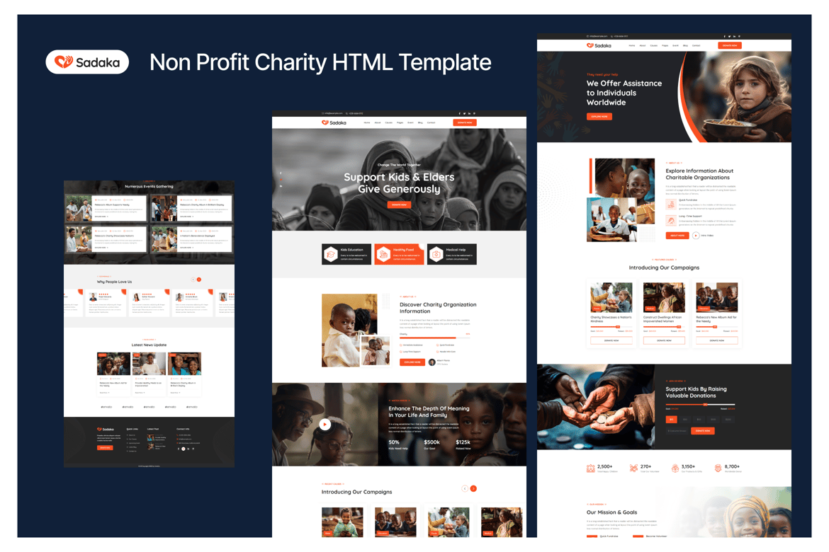 Template Website Amal Non Profit yang Modern dan Profesional