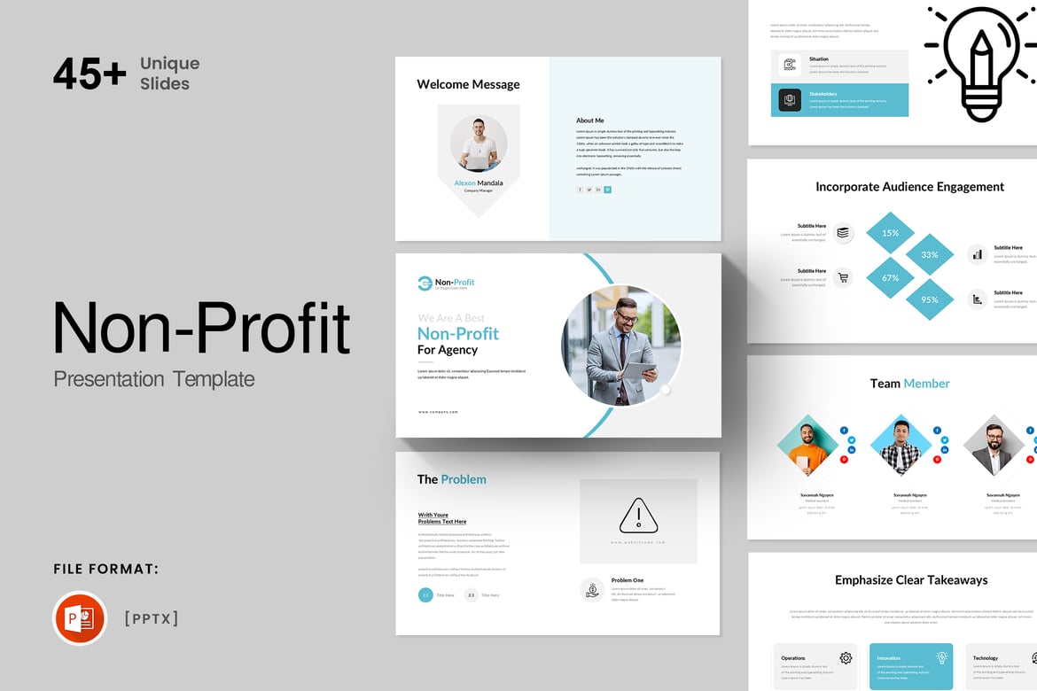 Template PowerPoint Presentasi Non-Profit yang Menarik dan Profesional