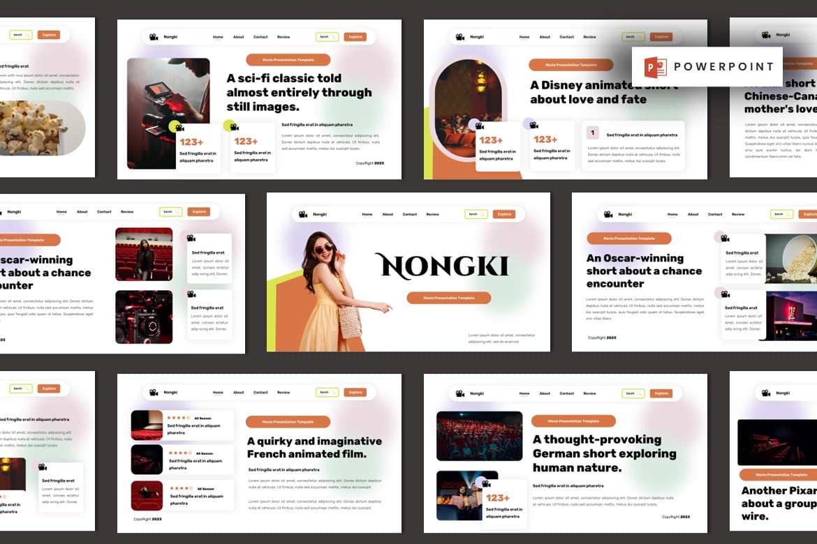 Nongki - Template Powerpoint Kreatif untuk Film dan Presentasi