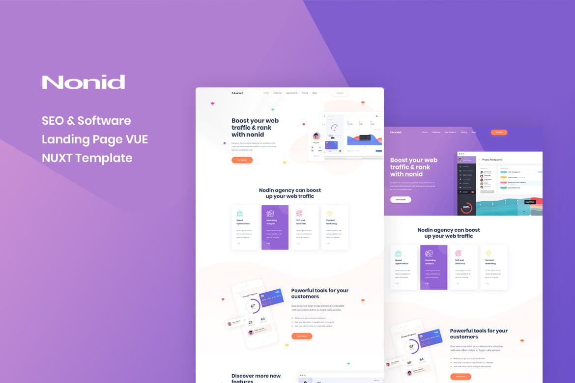 Nonid - Template Website SEO dan Landing Page Software Vue Nuxt yang Menarik