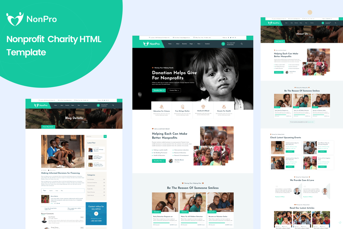 Template Website Amal Nonprofit Modern dan Responsif