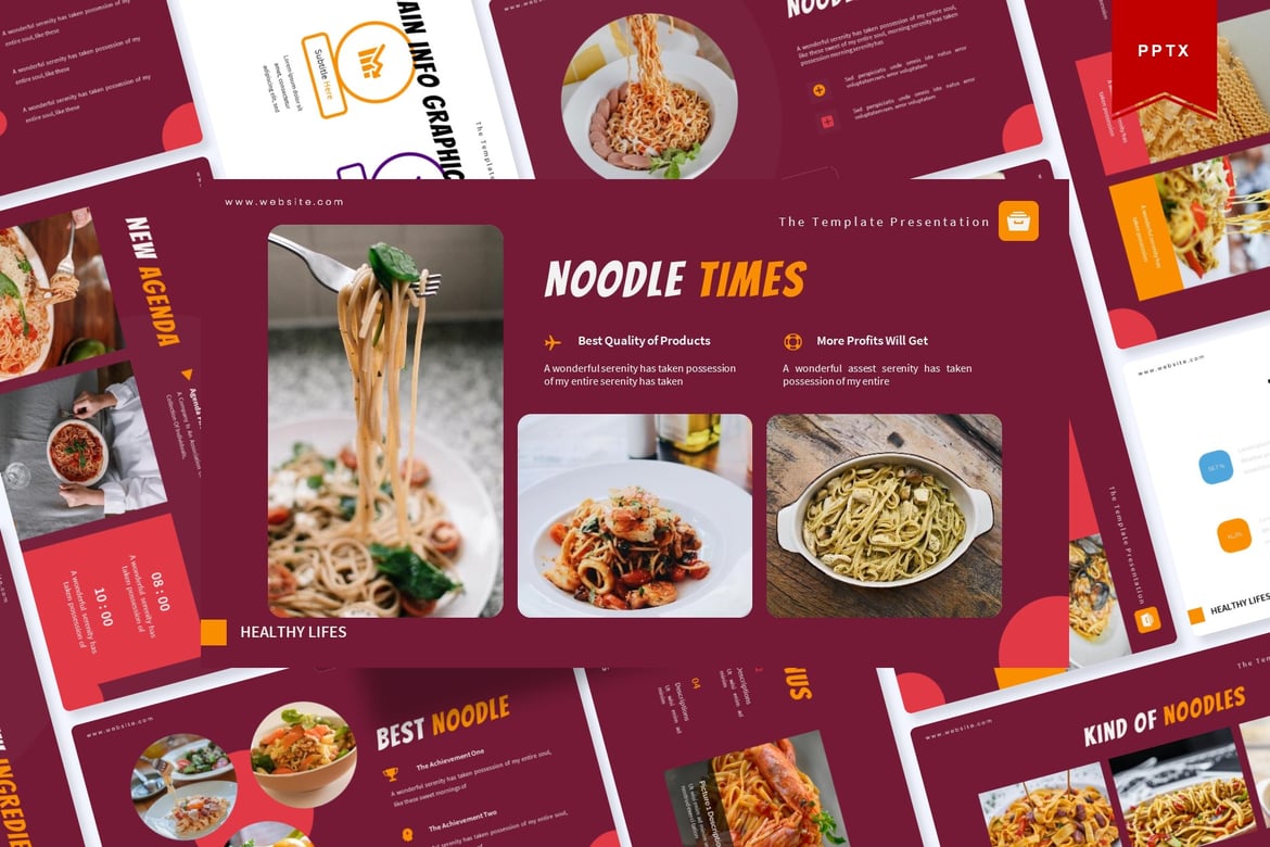 Template Presentasi Noodle Delicay | PowerPoint yang Menarik