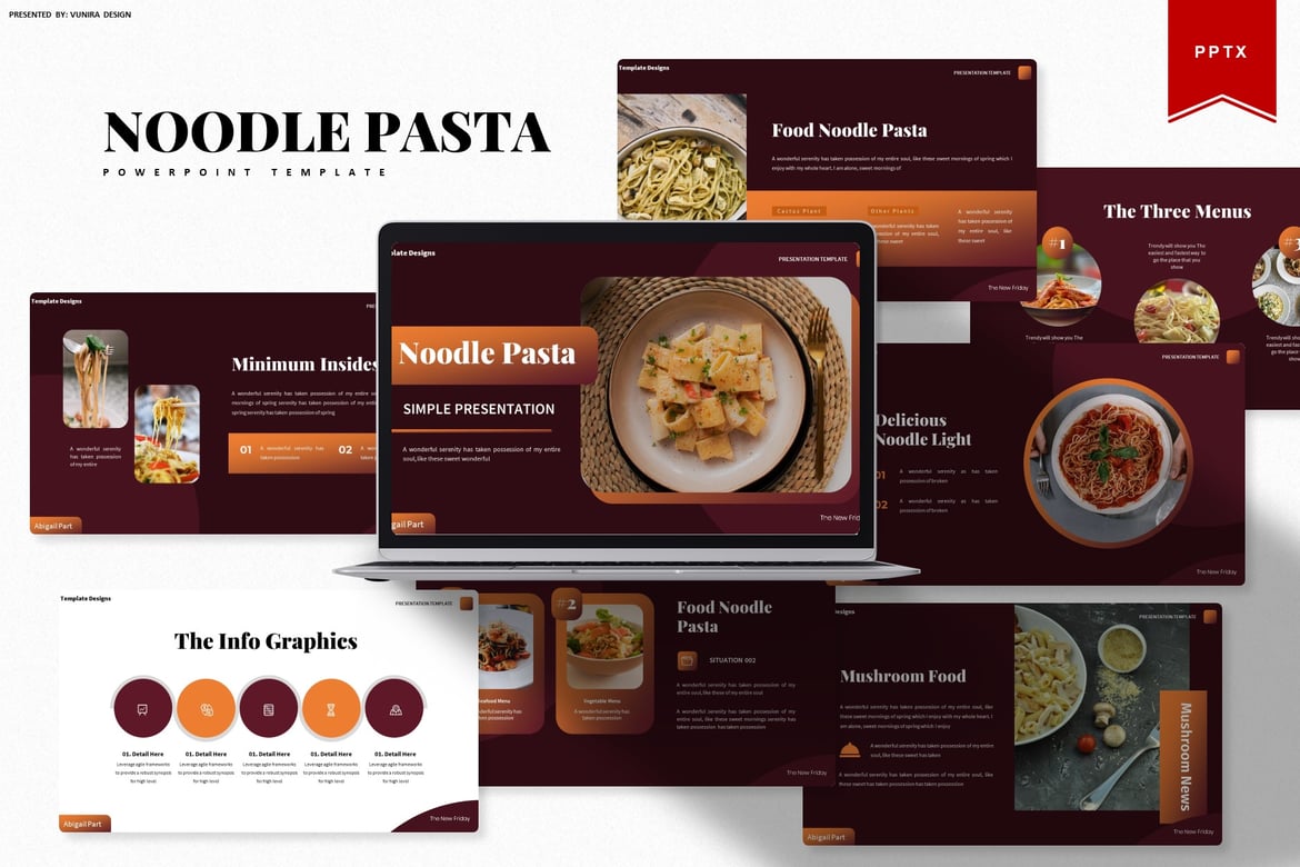 Template Presentasi Noodle Pasta | Template Powerpoint Menarik dan Profesional