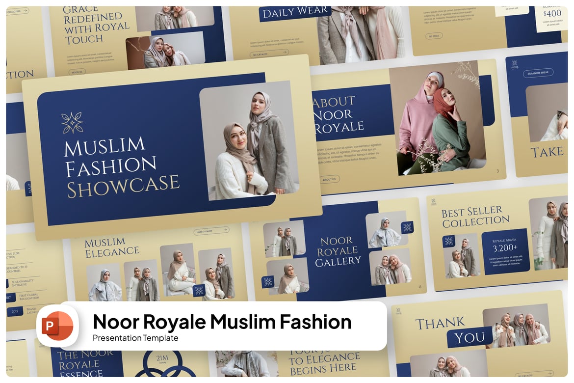Template Presentasi Fashion Muslim Noor yang Menarik